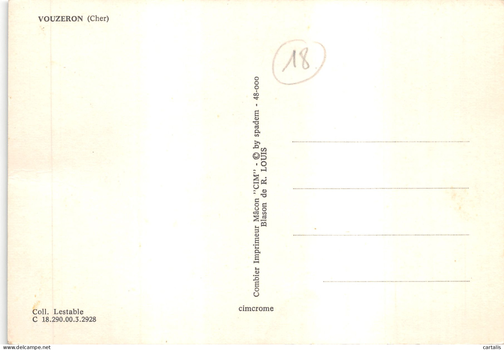 18-VOUZERON-N 587-D/0399 - Vouzeron