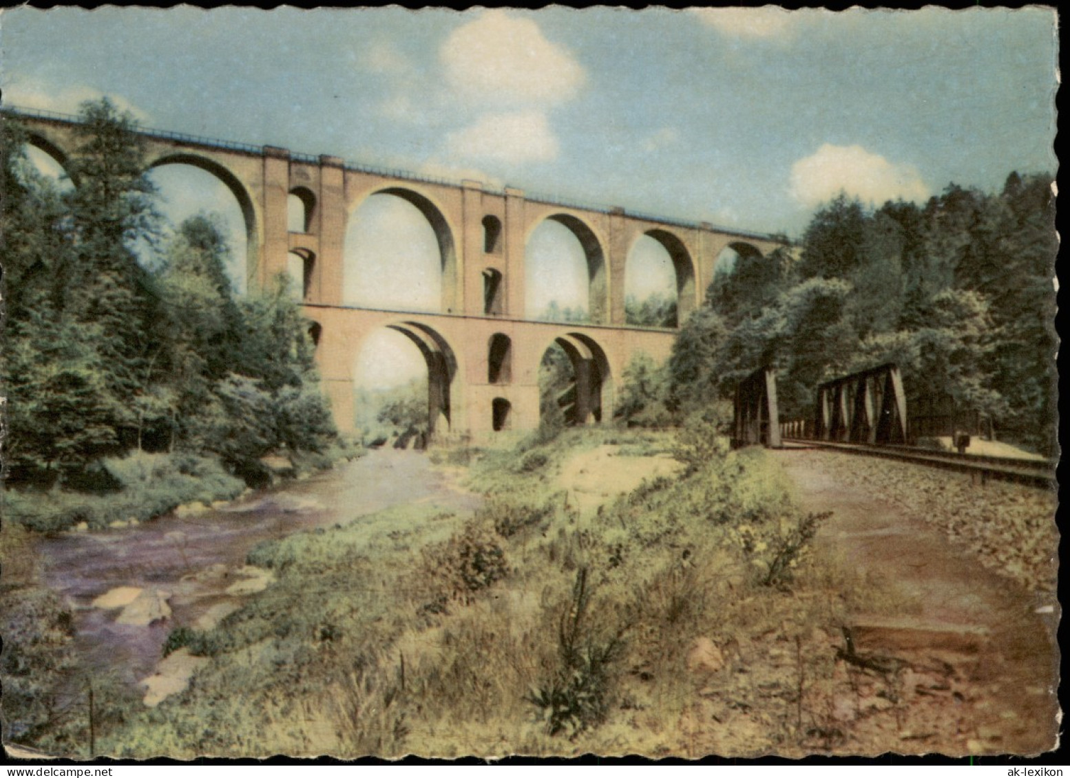 Ansichtskarte Jocketa-Pöhl Elstertalbrücke 1960 - Pöhl