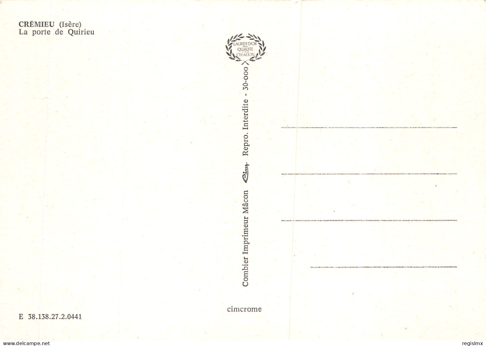 38-CREMIEU-N°T2769-D/0335 - Crémieu