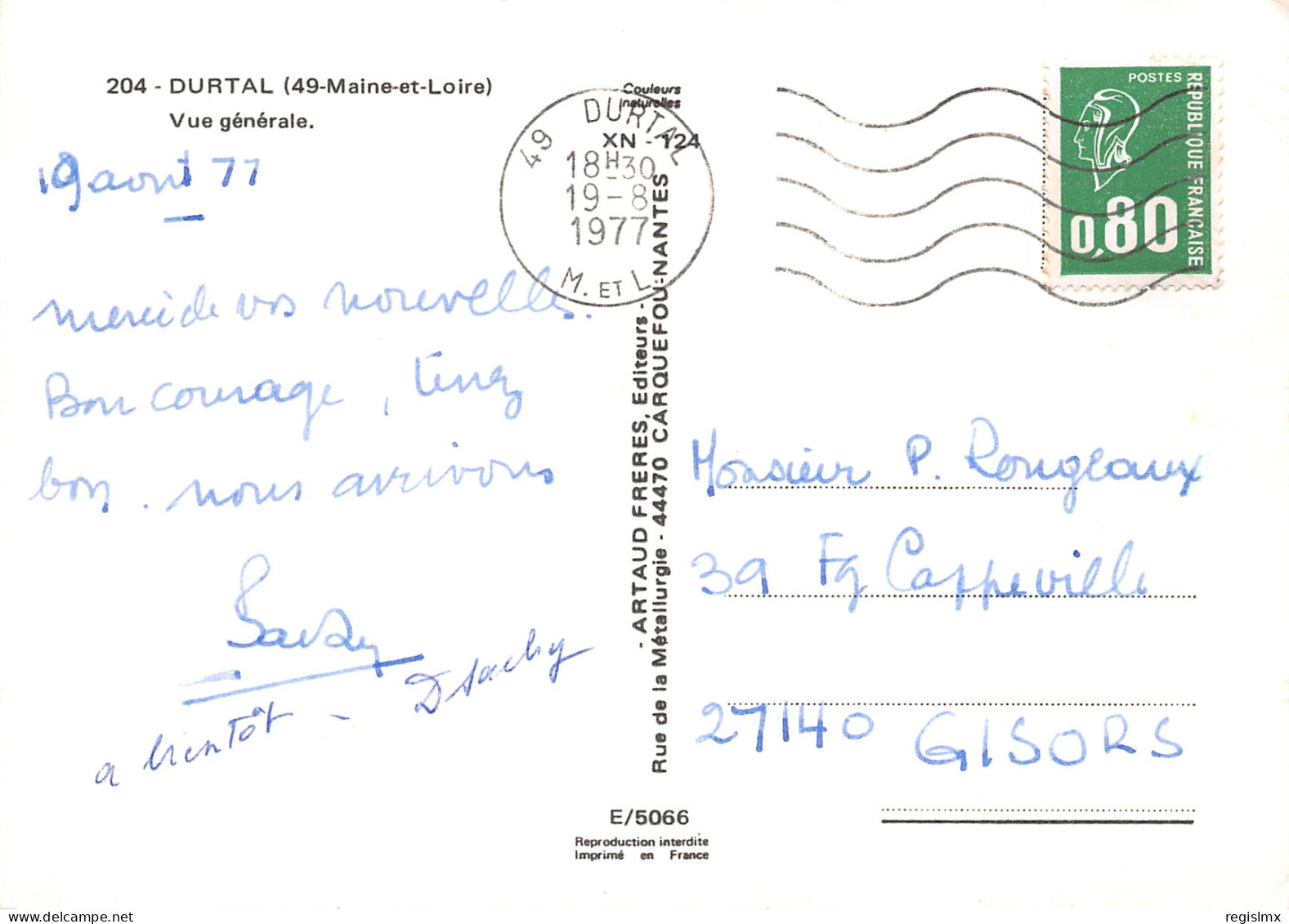 49-DURTAL-N°T2772-A/0313 - Durtal