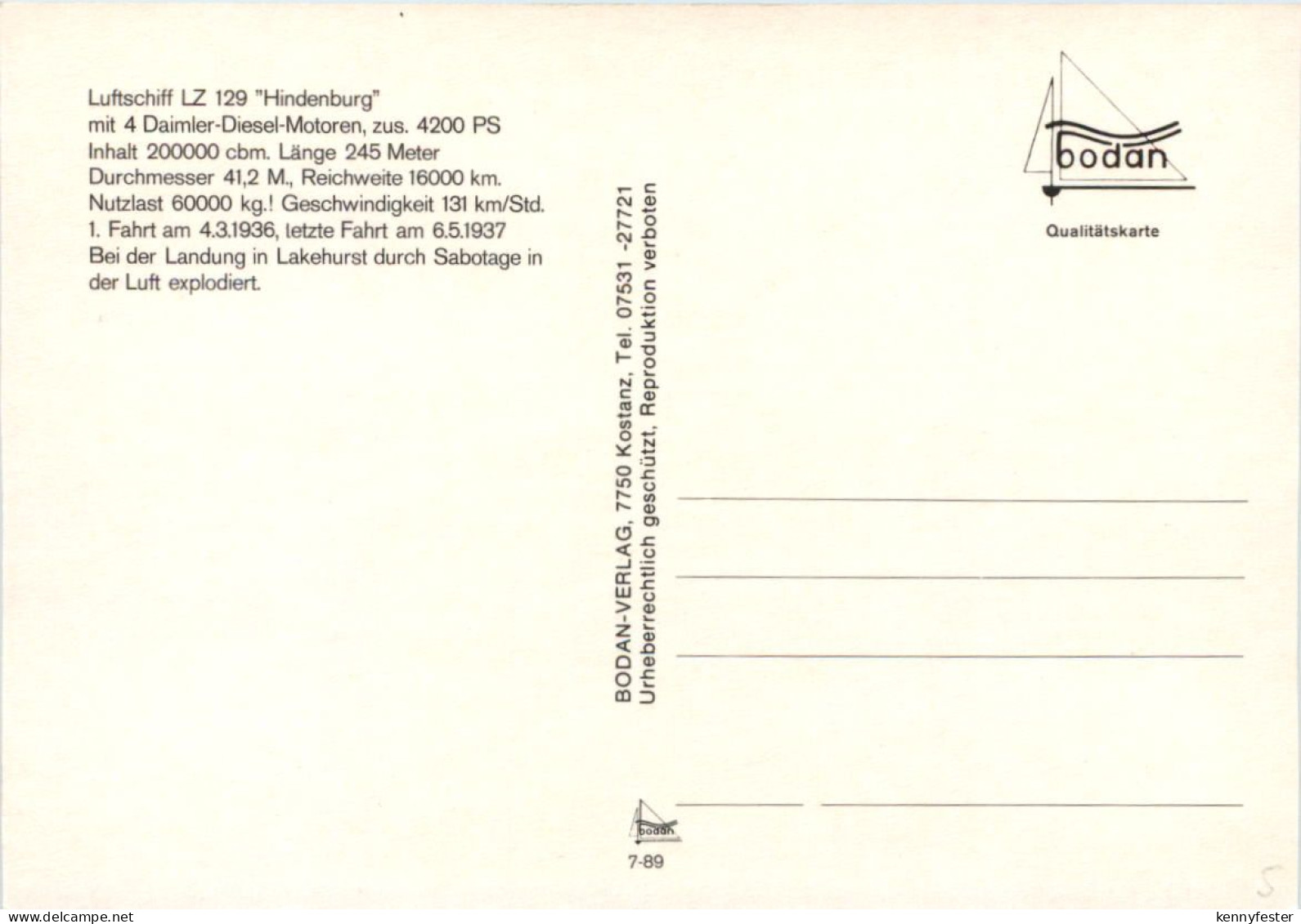 Luftschiff Hinenburg - REPRO - Zeppeline