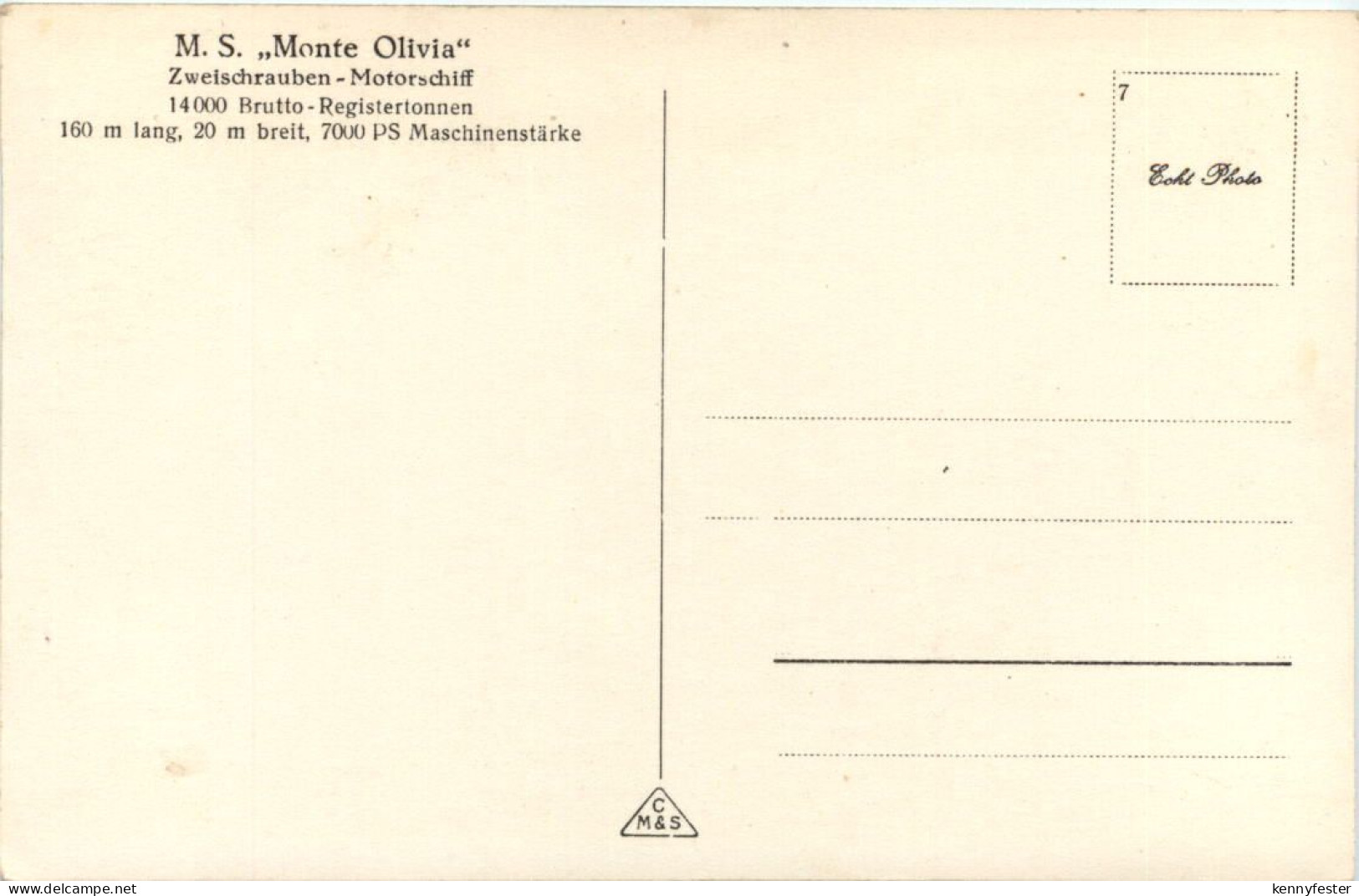 MS Monte Olivia - Speisesaal - Dampfer