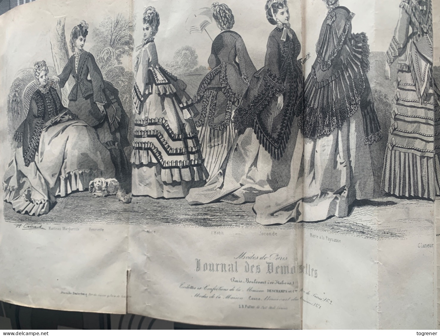 Gravures. Journal des Demoiselles – année complète 1870 –16 gravures de mode