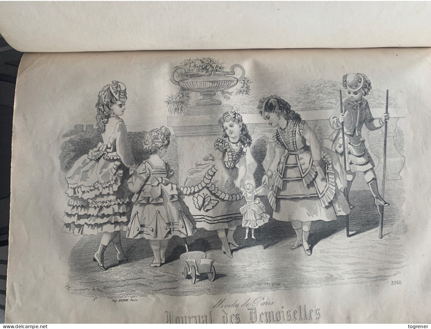 Gravures. Journal des Demoiselles – année complète 1870 –16 gravures de mode