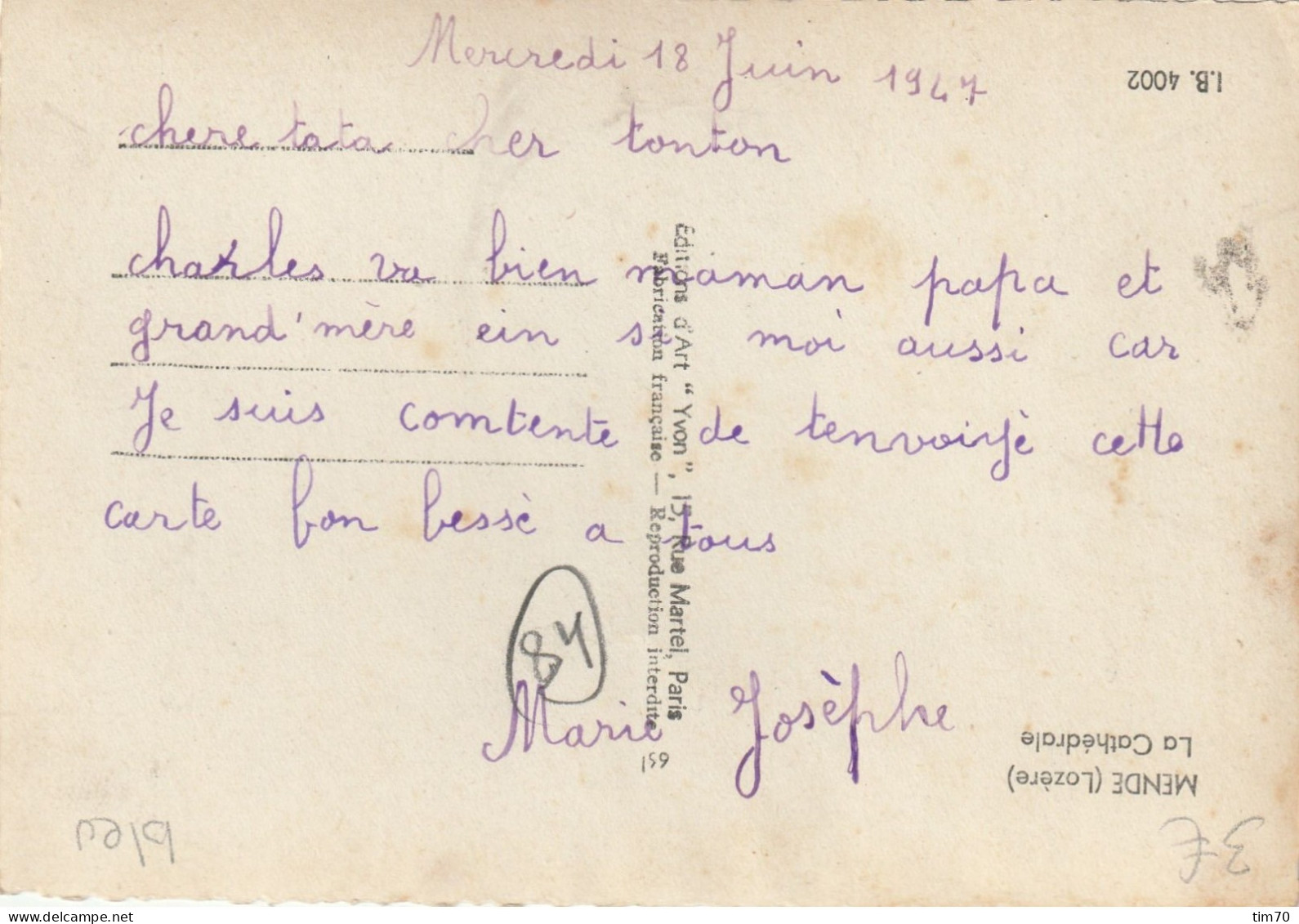 CARTE  POSTALE  48  MENDE       LOZERE - Mende