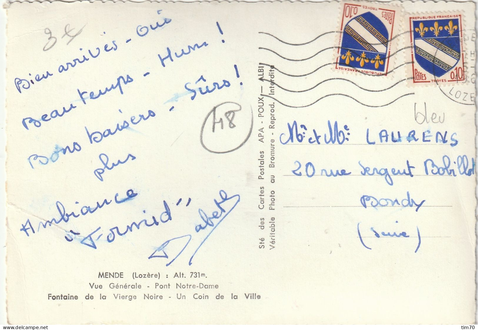 CARTE  POSTALE  48  MENDE       LOZERE - Mende