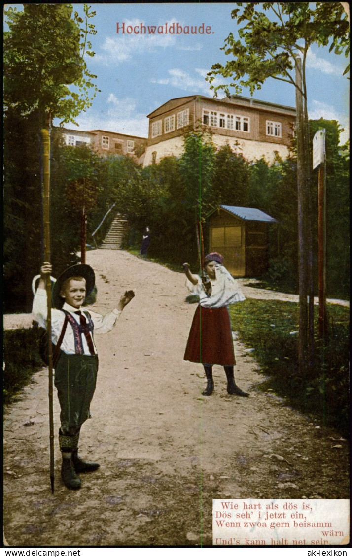 Ansichtskarte Oybin Hochwaldbaude, Kinder 1915 - Oybin