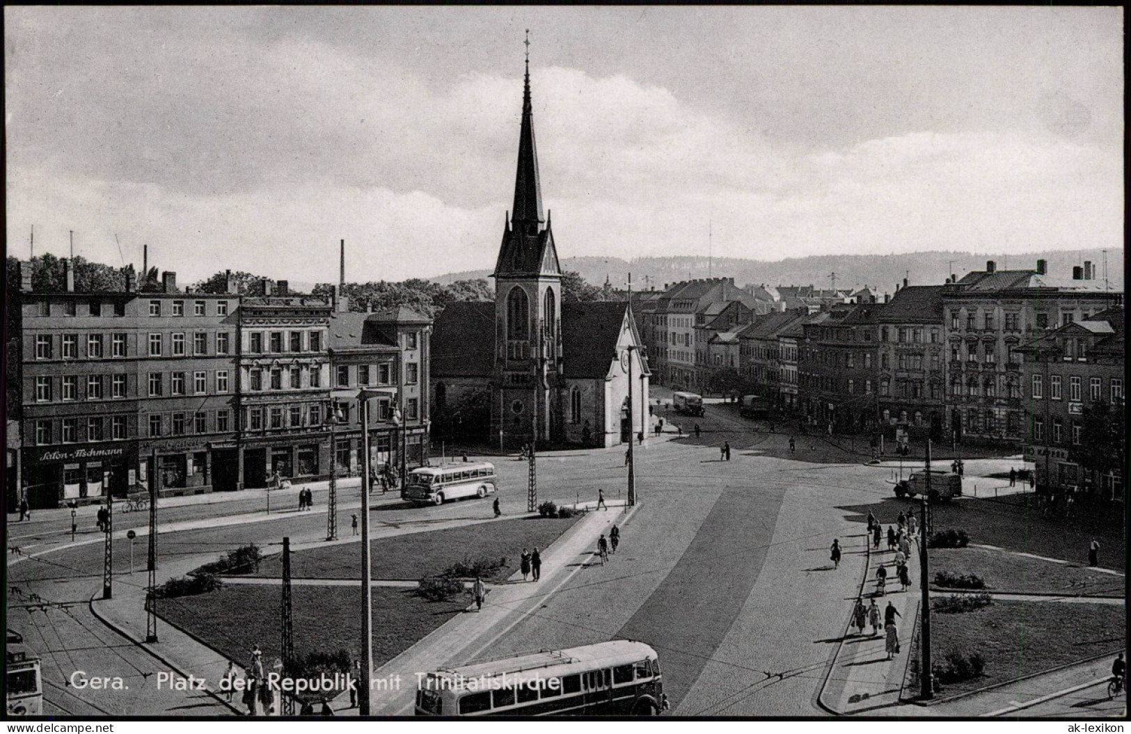 Ansichtskarte Gera Platz Der Republik Mit Trinitatiskirche 1959 - Gera