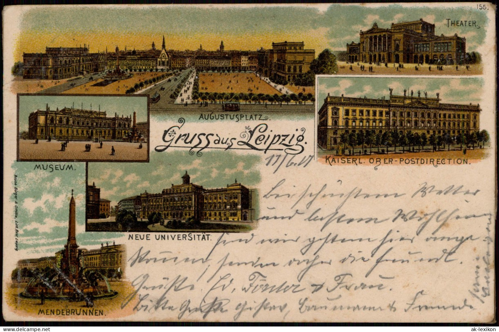Ansichtskarte Leipzig Gruss Aus... Uni, Augustusplatz, Post 1901 - Leipzig