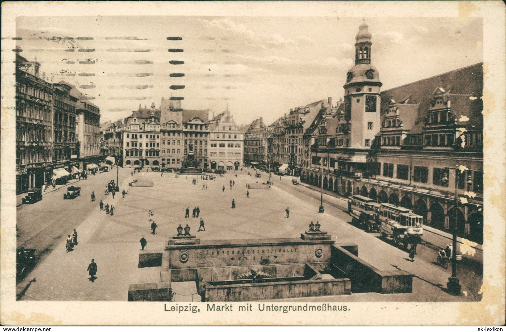 Ansichtskarte Leipzig Markt Mit Untergrundmeßhaus 1929 - Leipzig