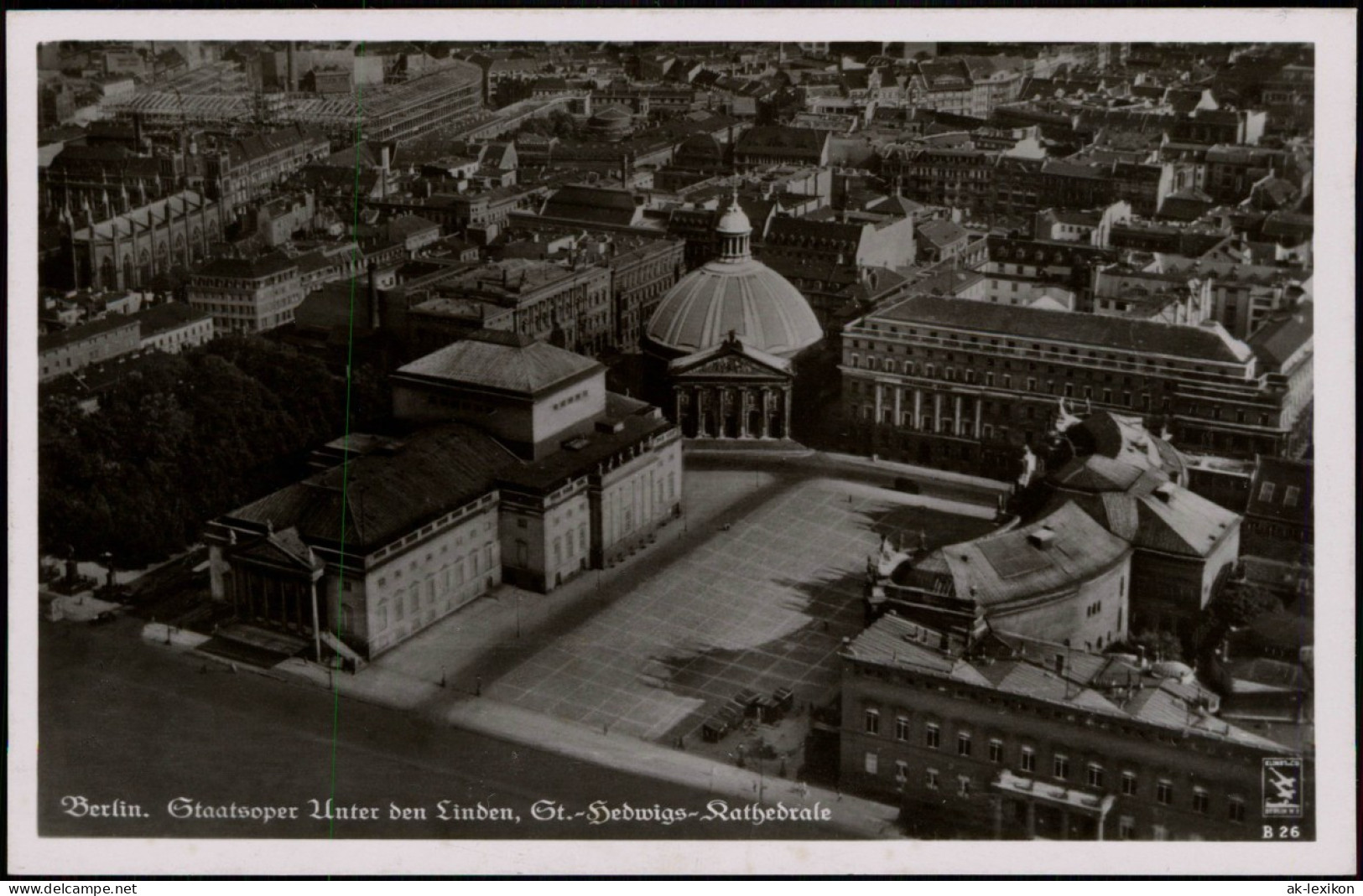Ansichtskarte Berlin Luftbild St.-Hedwigs-Kathedrale 1939 - Mitte