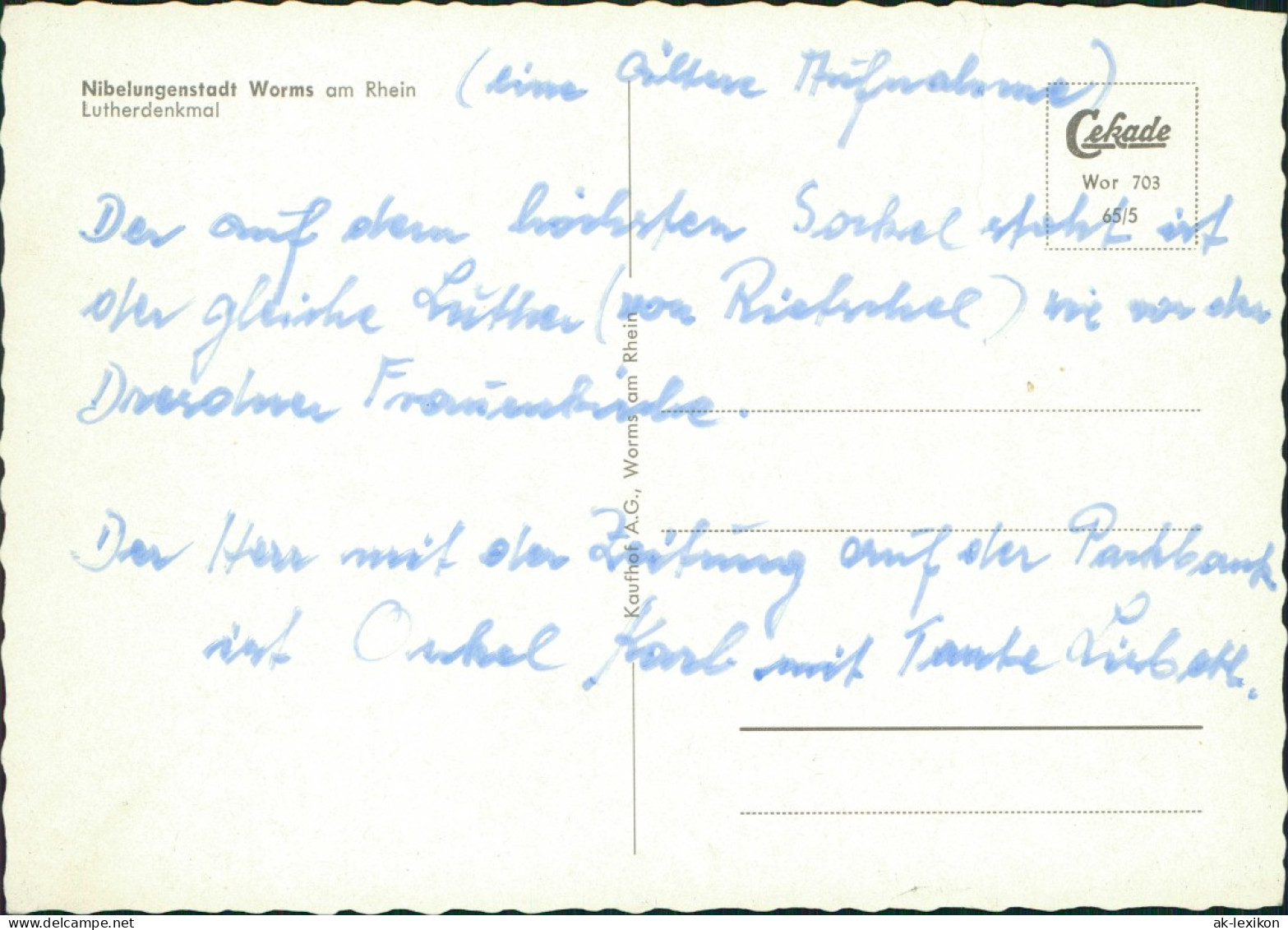 Ansichtskarte Worms Lutherdenkmal 1965 - Worms