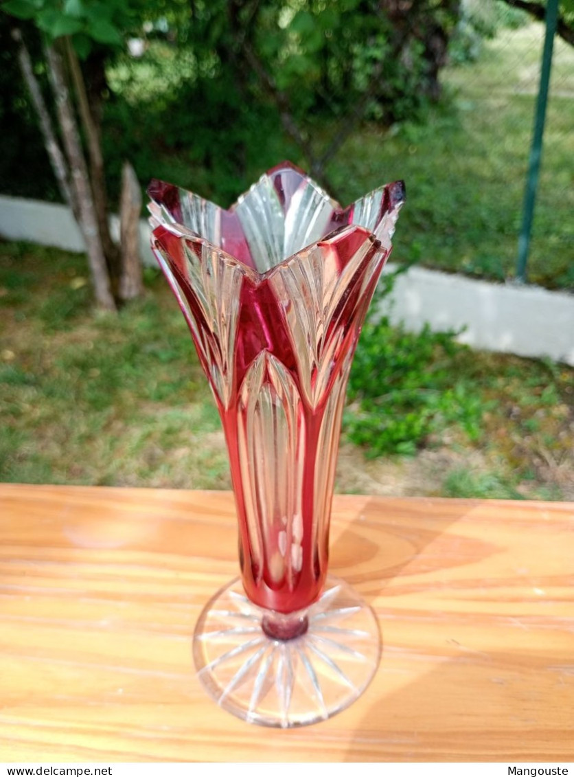 Soliflore En Cristal Coloré Rouge - Autres & Non Classés