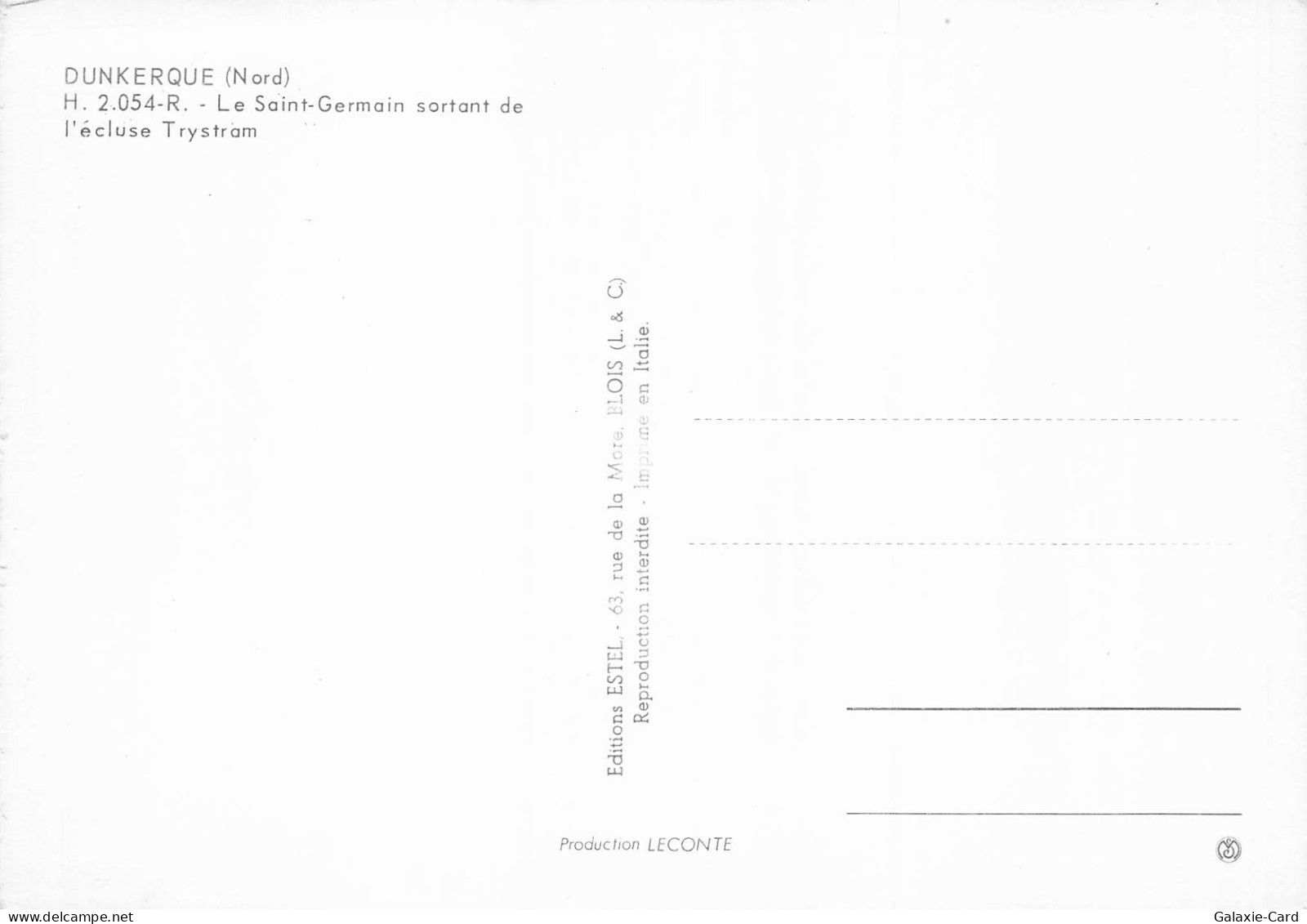 59 DUNKERQUE LE SAINT GERMAIN SORTANT DE L ECLUSE TRYSTRAM - Dunkerque
