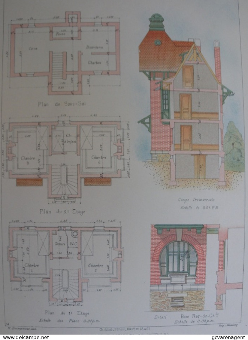 ARCHITECTE ARCHITECTURE NOUVELLE , CHALET. LE LION  - R.BRANDON  ARCHECT D.PL.G  365 X 275 MM - Arquitectura