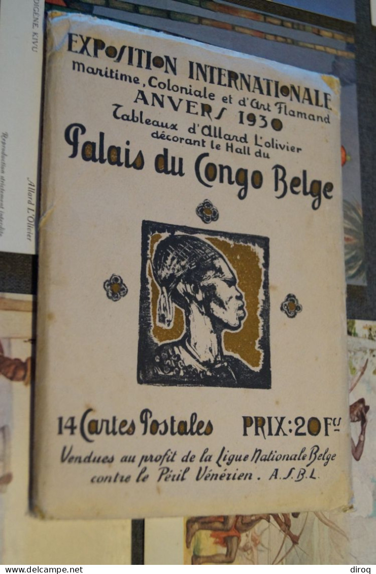 Très RARE,Congo Belge,superbe série complète,Expo Anvers,Antwerpen 1930,Palais du congo, pour collection,collector