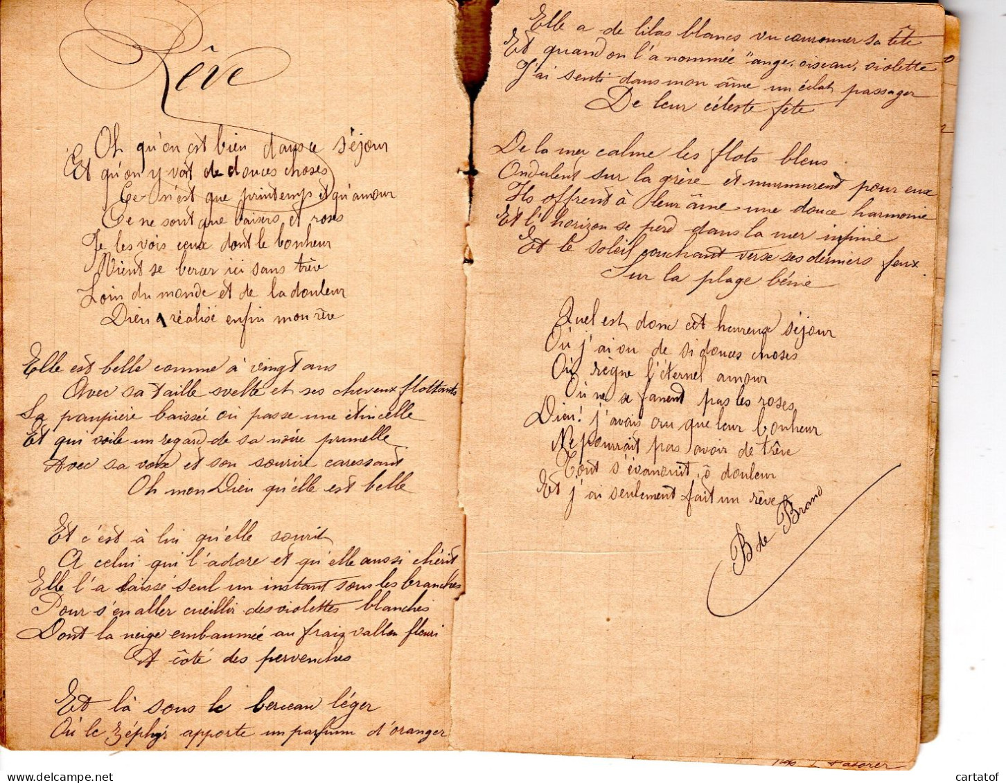 Document Original Unique De 1895 : Carnet Manuscrit De Poésies Par Théhésia MILLADE Dite BRIN DE BRANO à PERGAIN TAILLAC - Manoscritti