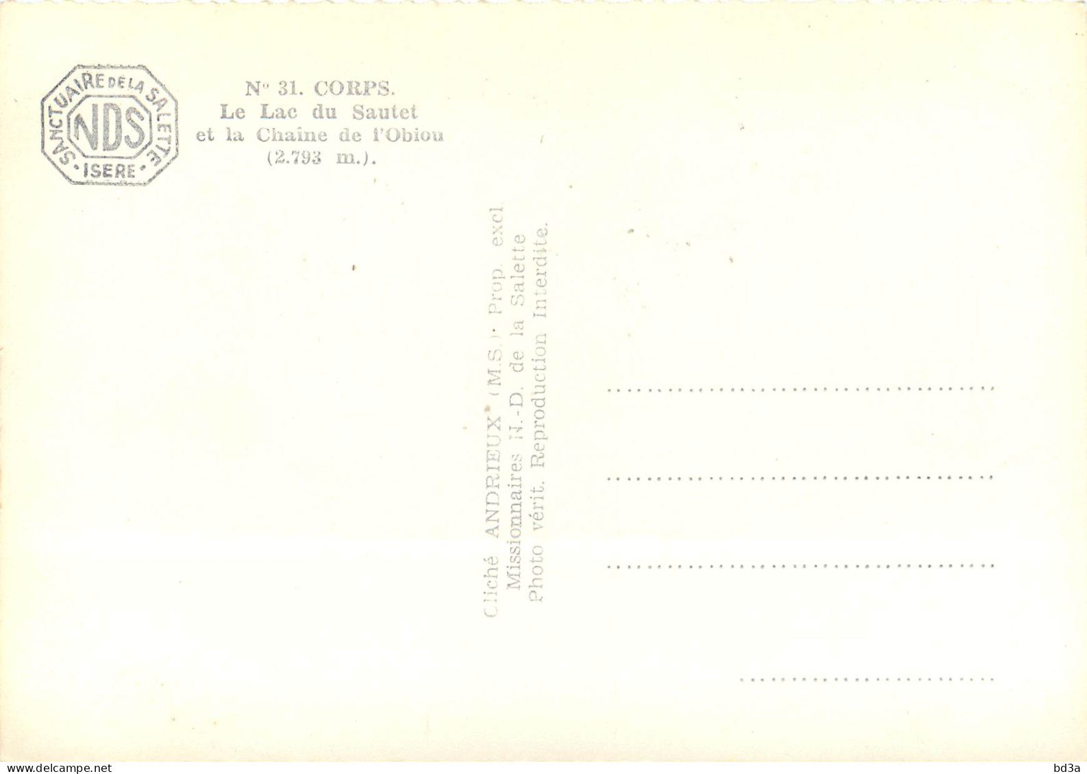 38 CORPS LAC DU SAUTET - Corps