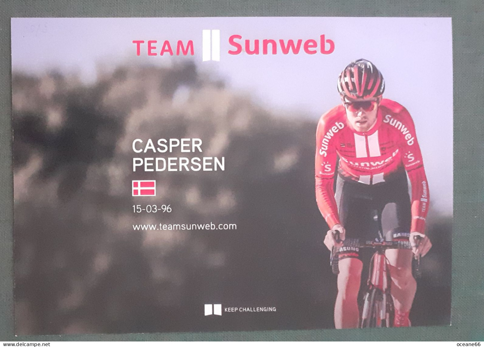 Autographe Casper Pedersen Sunweb 2019 - Radsport