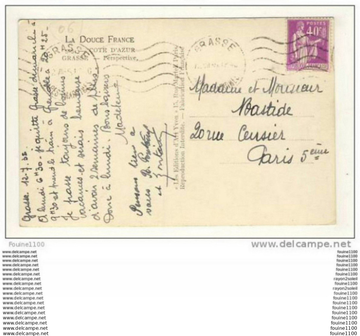 Carte De Grasse    Perspective - Grasse