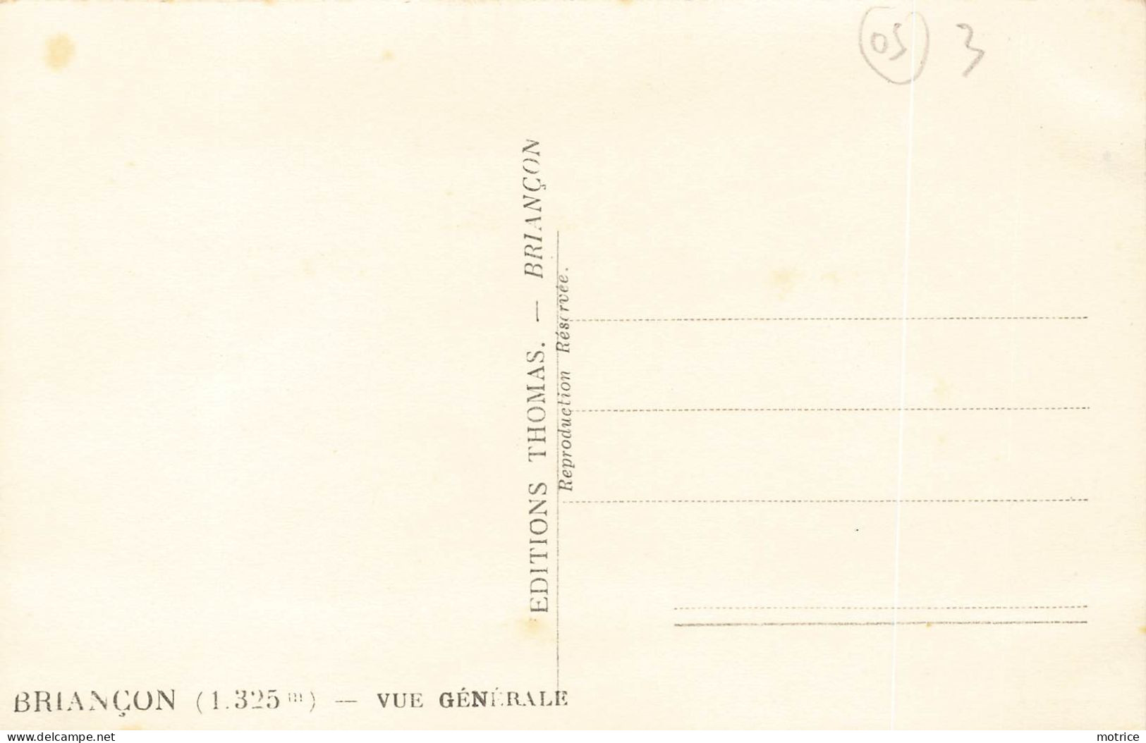 BRIANCON - Vue Générale.(Thomas éditeur). - Briancon