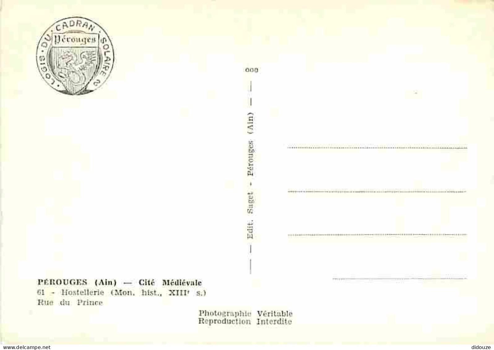 Carte Postale - 01 - Pérouges - Cité Médiévale - L'Hostellerie - La Rue Du Prince - Carte Neuve - CPM - Voir Scans Recto - Pérouges