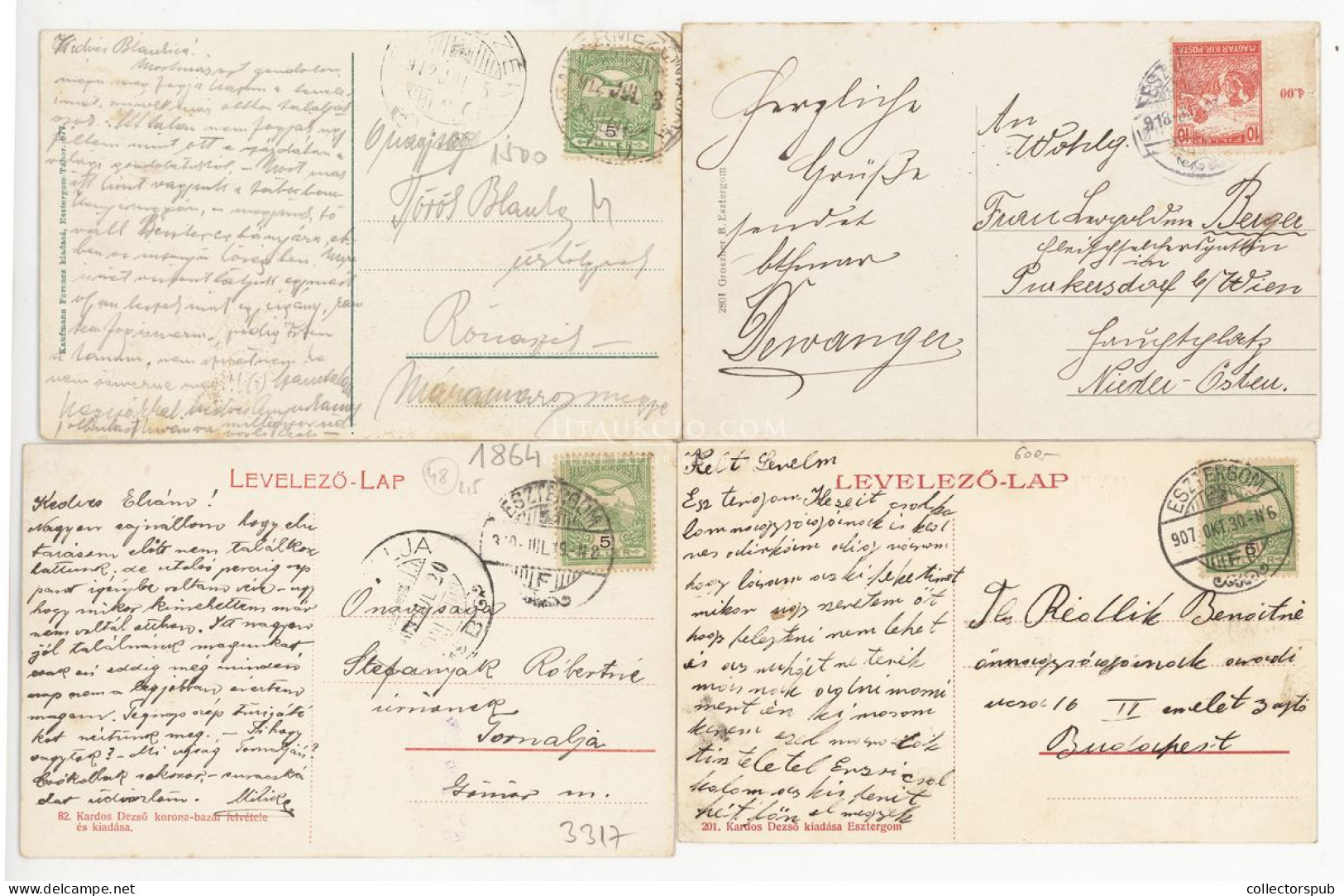ESZTERGOM 4db Képeslap 1910. Ca. - Ungarn