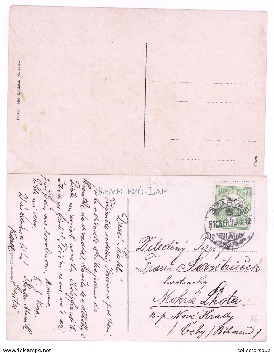 SZARVAS 2db Képeslap 1910.ca - Ungarn