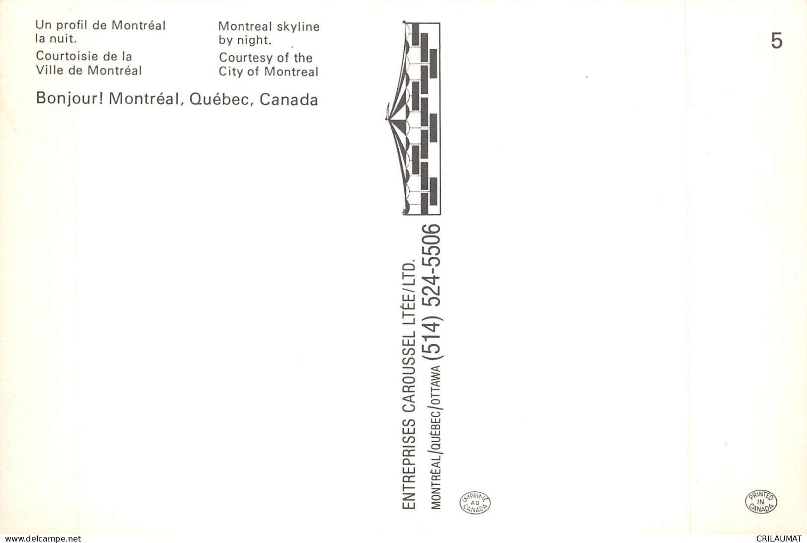 CANADA QUEBEC MONTREAL - Moderne Ansichtskarten
