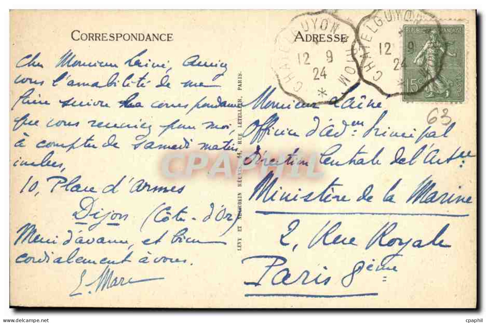 CPA Chatel Guyon Vue Generale Et Le Calvaire - Châtel-Guyon