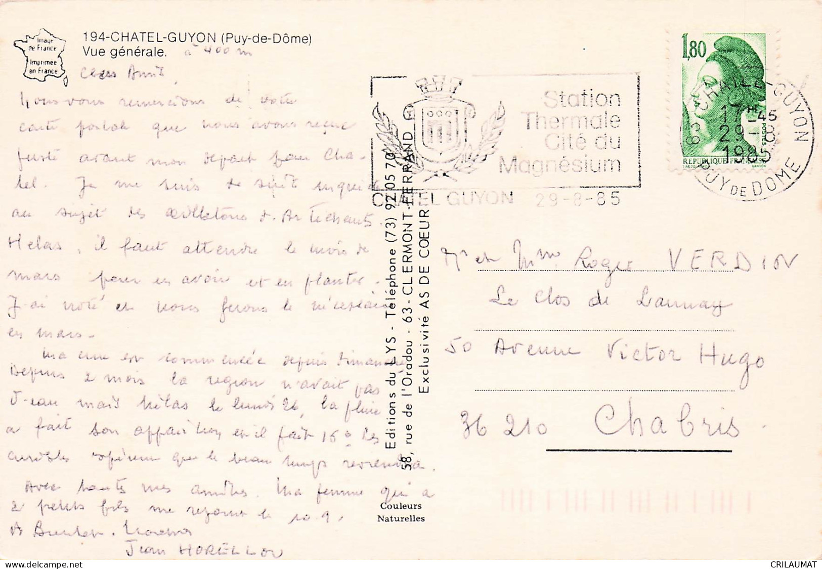 63 CHATEL GUYON VUE GENERALE - Châtel-Guyon