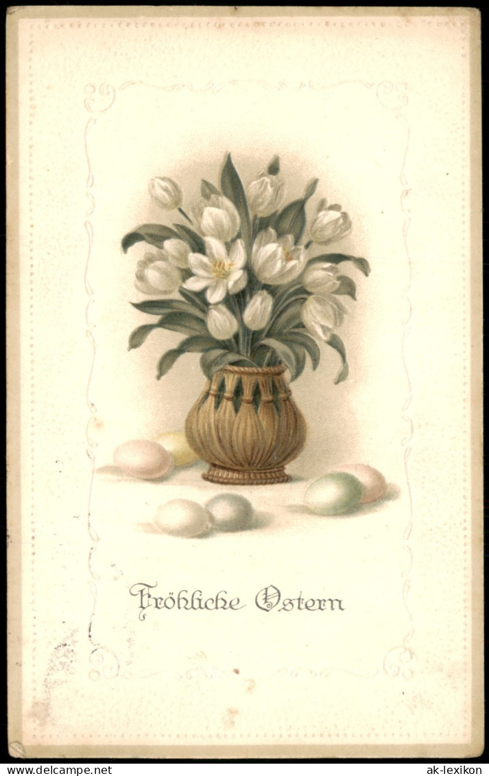 Ansichtskarte  Ostergruß Mit Blumen Und Eiern 1910 - Ostern