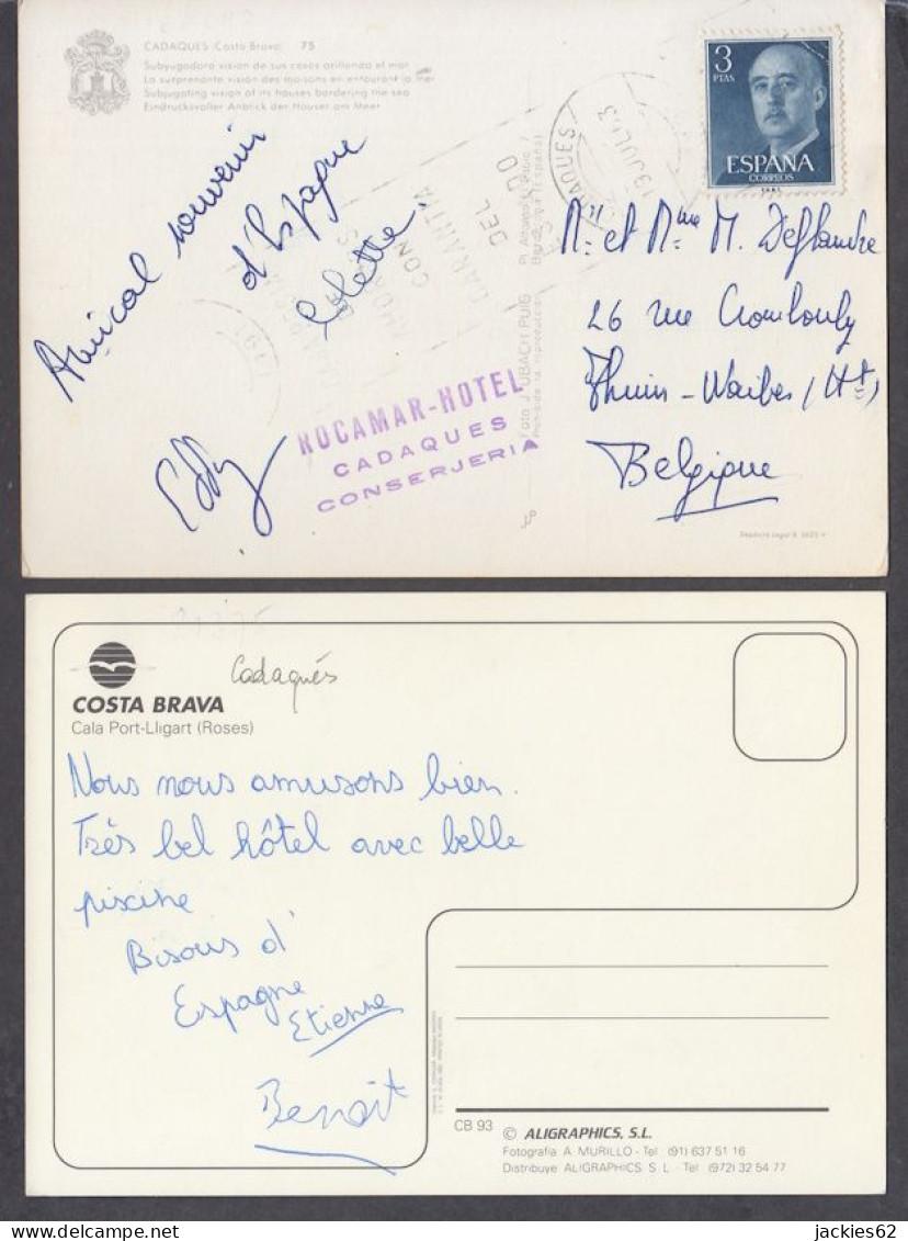 F0677/ CADAQUÉS, 2 Postales - Gerona