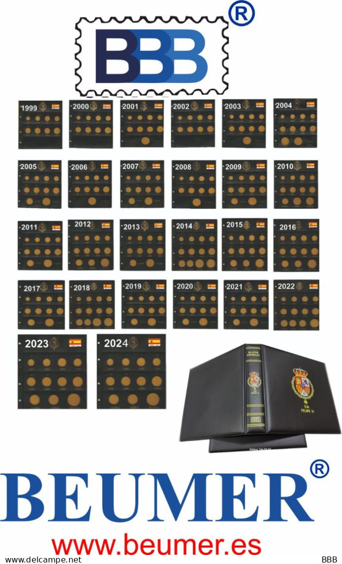 Lot de 100 pages album monnaies 250x320mm (pour 20 étuis) - Fab. Europe (Non Chine) - LIVRAISON GRATUITE INPOST