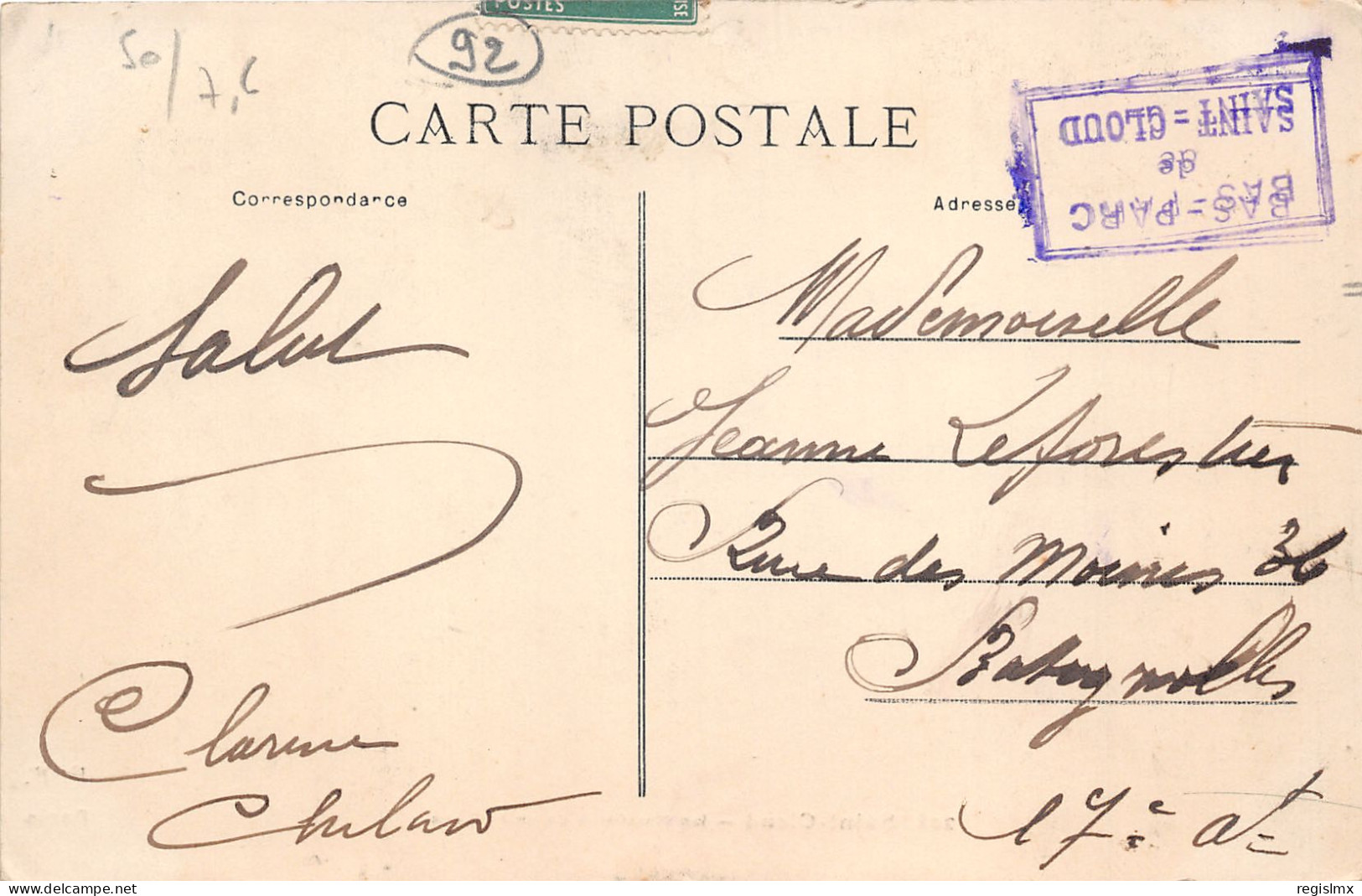 92-SAINT CLOUD-N°T296-H/0077 - Saint Cloud