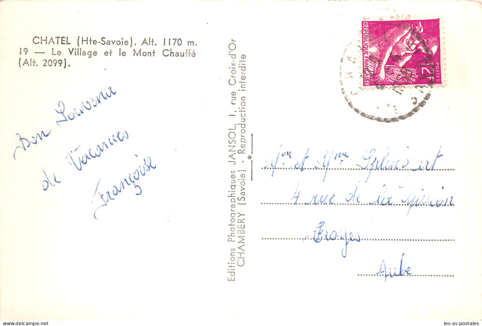 74 CHATEL LE MONT CHAUFFE - Châtel