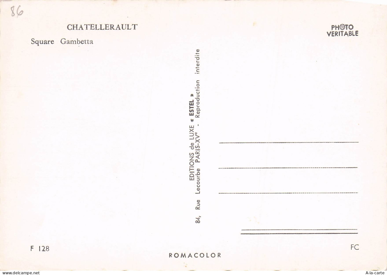 86 CHATELLERAULT SQUARE GAMBETTA - Chatellerault