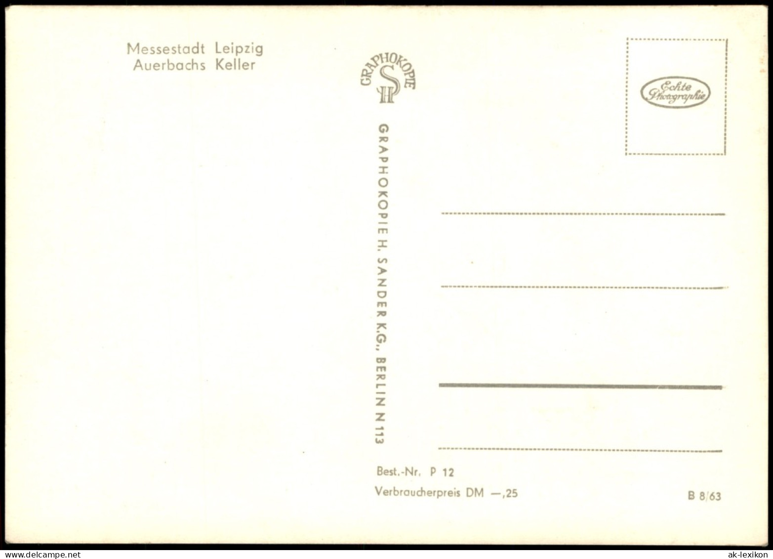 Ansichtskarte Leipzig Auerbachs Keller - Geschäfte 1963 - Leipzig