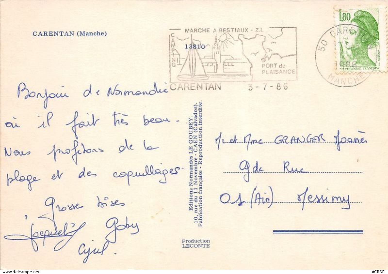 CARENTAN 8(scan Recto-verso) MA1109 - Carentan