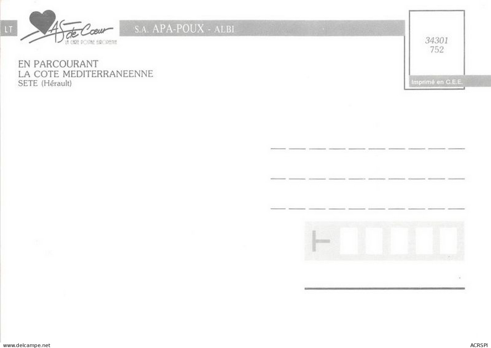 SETE 4(scan Recto-verso) MA1178 - Sete (Cette)