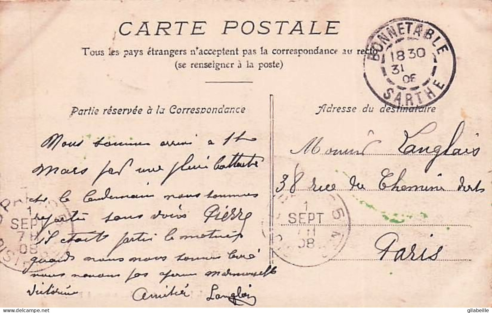 72 -  Chateau De BONNETABLE - La Facade - 1908 - Bonnetable