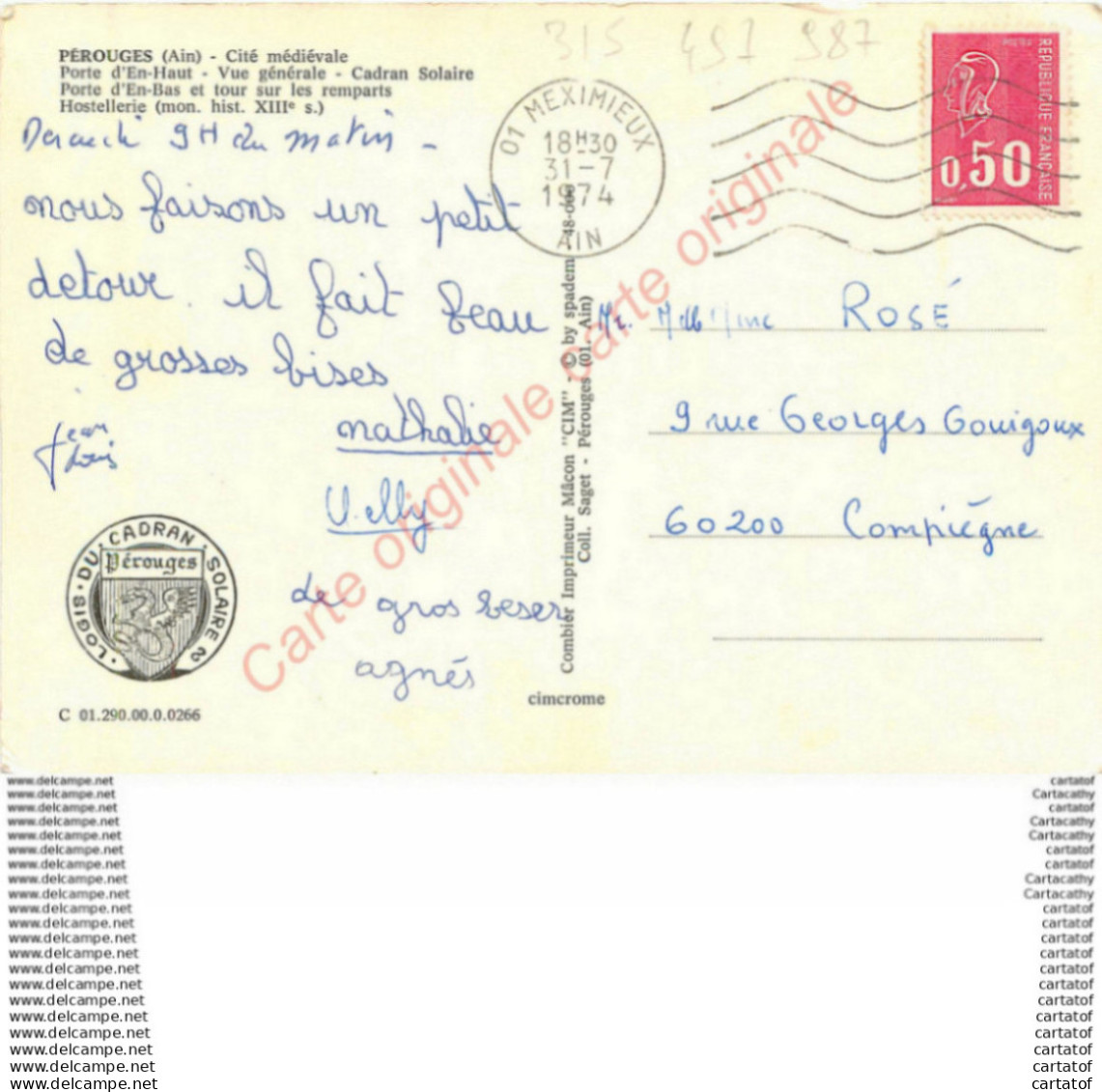 01.  PEROUGES . CP Multivues . - Pérouges