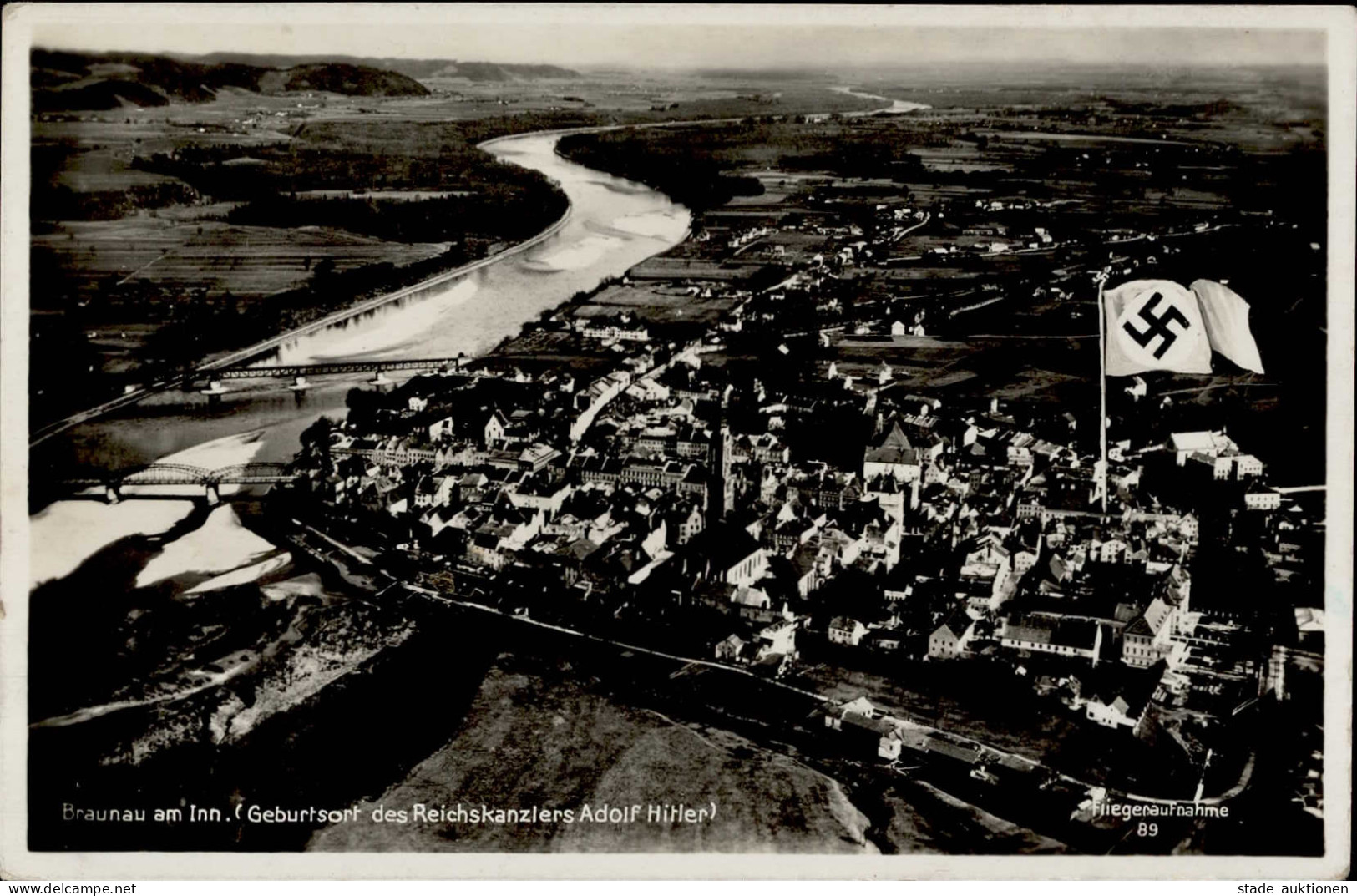 Hitler Geburtsort Braunau Am Inn Als Fliegeraufnahme I-II - War 1939-45