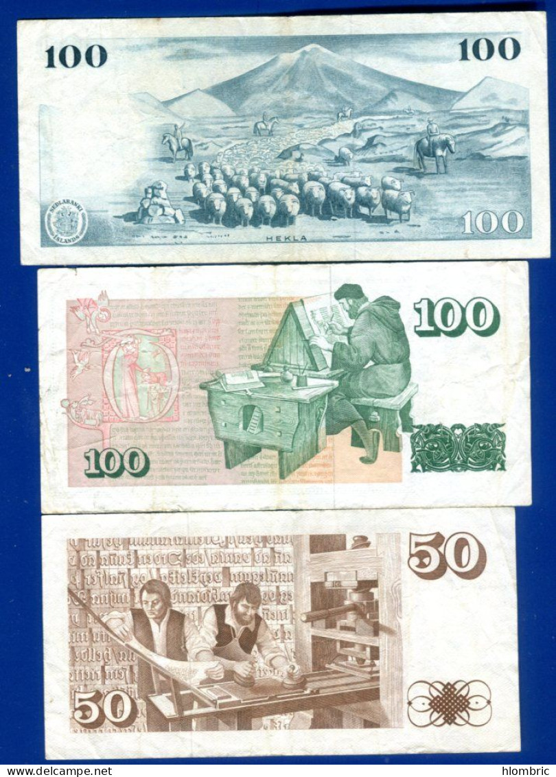 Islande  3  Billets - Islande