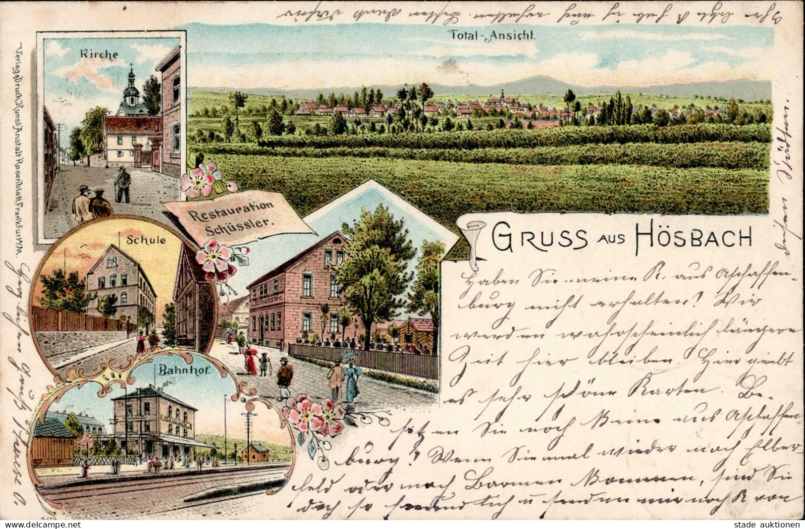 Hösbach (8759) Bahnhof, Restaurant Schüssler 1899 I-II - Other & Unclassified