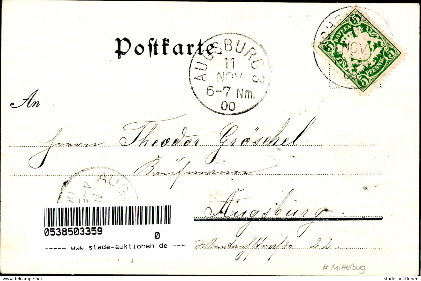 Ichenhausen (8873) Mondschein-AK, Gasthaus Schloss Stein 1900 II (Mittelbug) - Other & Unclassified