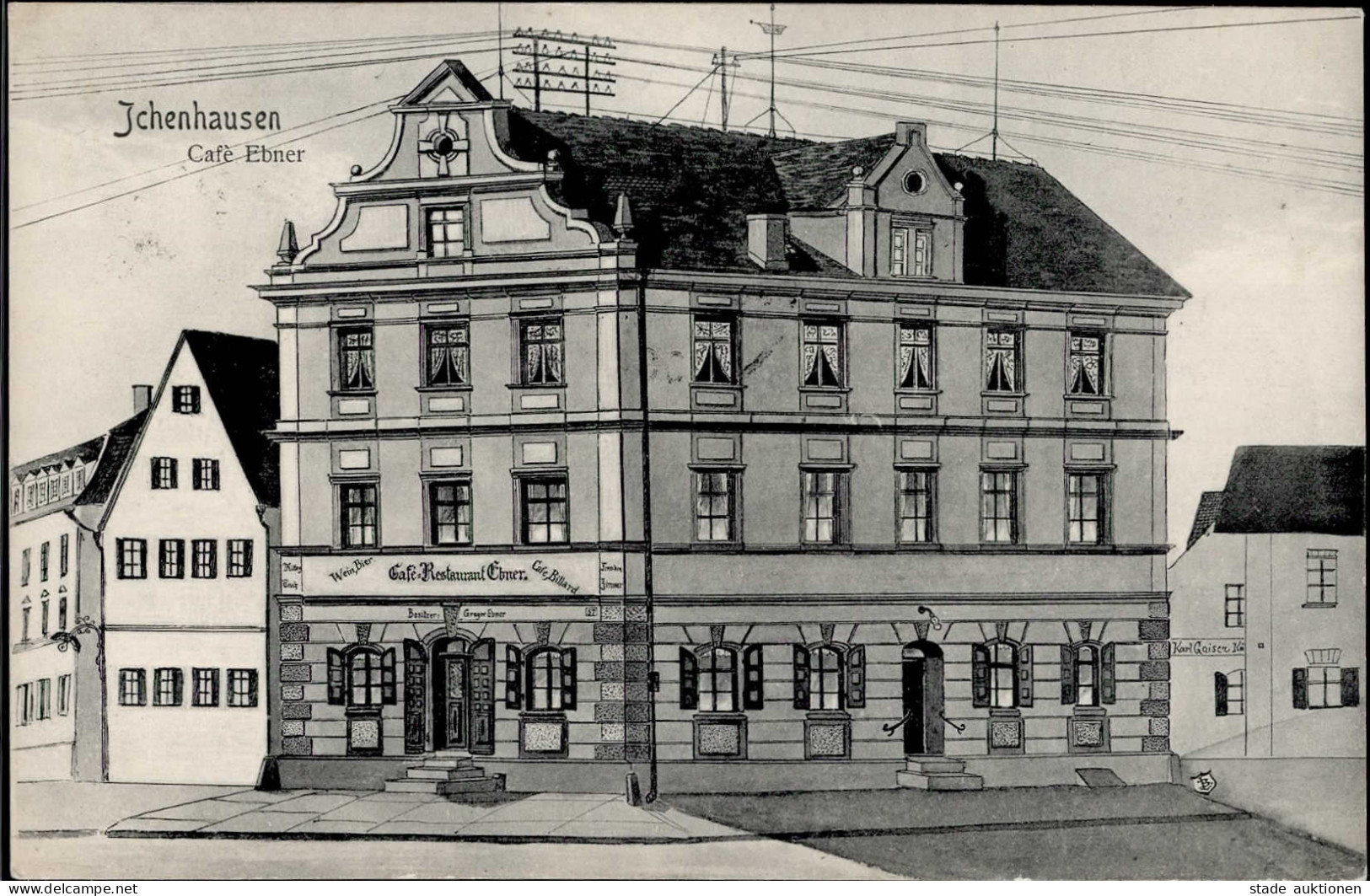 Ichenhausen (8873) Verlag Pernat, Cafe Ebner 1908 I-II - Other & Unclassified