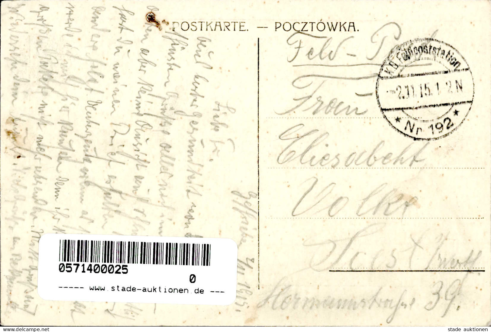 Kobryn (Weißrussland) Bester Strasse 1915 II (Eckknicke) - Other & Unclassified