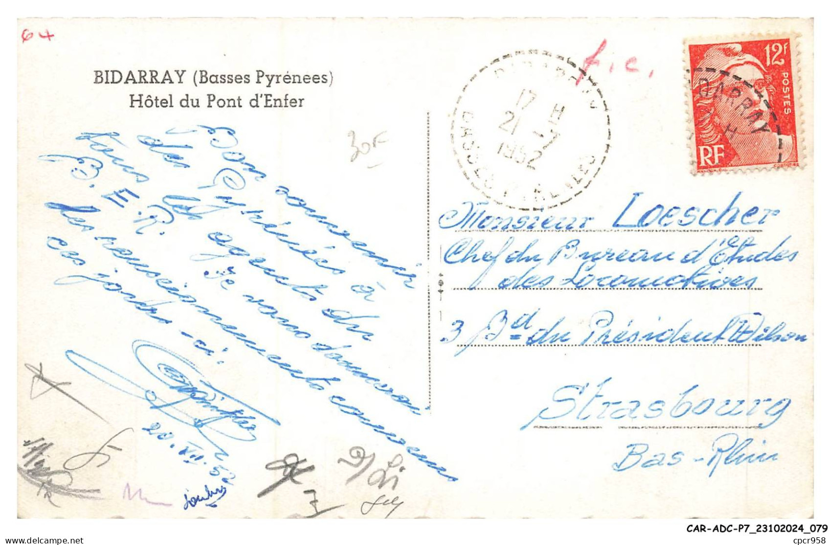 CAR-ADCP7-0483-64 - BIDARRAY - Hôtel Du Pont D'enfer - Bidarray