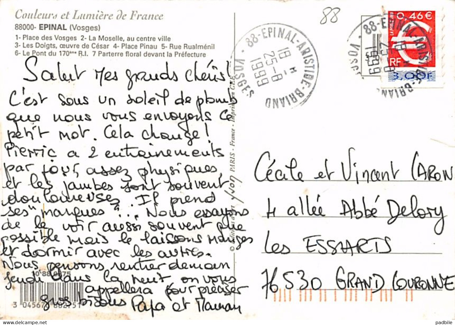 Carte Postale 88. Epinal  Très Beau Plan - Epinal